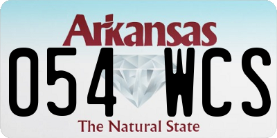 AR license plate 054WCS