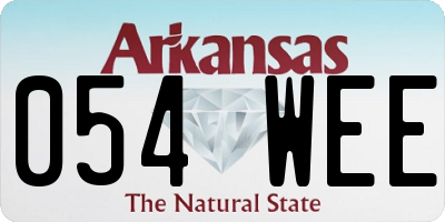 AR license plate 054WEE