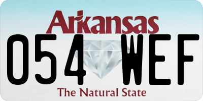 AR license plate 054WEF