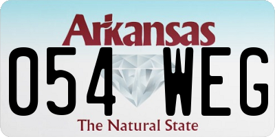 AR license plate 054WEG