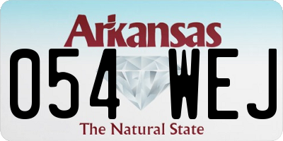 AR license plate 054WEJ