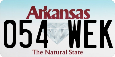 AR license plate 054WEK