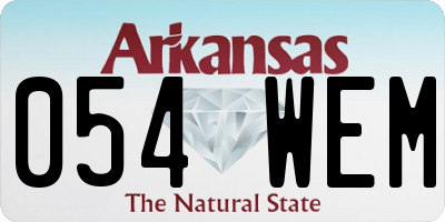 AR license plate 054WEM