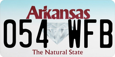 AR license plate 054WFB