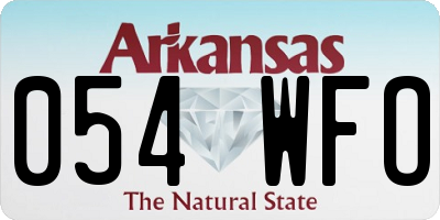 AR license plate 054WFO