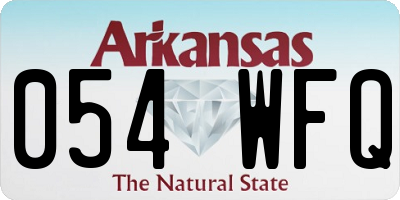 AR license plate 054WFQ