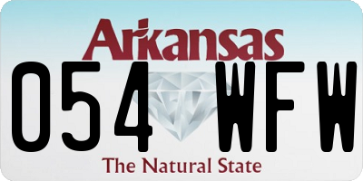 AR license plate 054WFW
