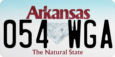 AR license plate 054WGA