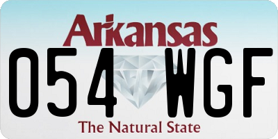 AR license plate 054WGF