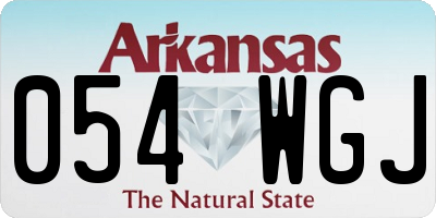 AR license plate 054WGJ