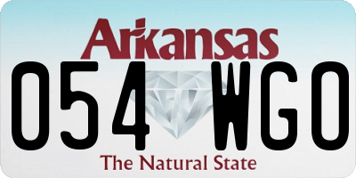 AR license plate 054WGO