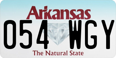 AR license plate 054WGY