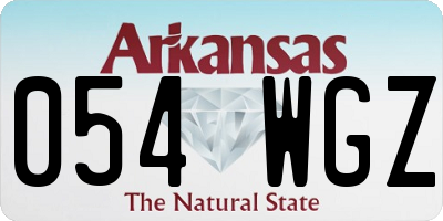 AR license plate 054WGZ