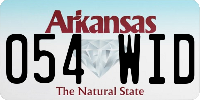 AR license plate 054WID