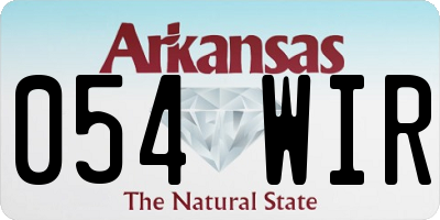 AR license plate 054WIR