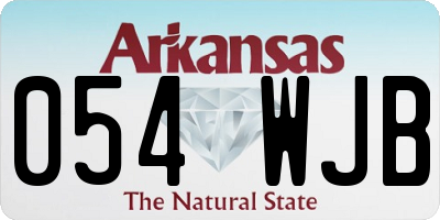 AR license plate 054WJB
