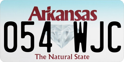 AR license plate 054WJC