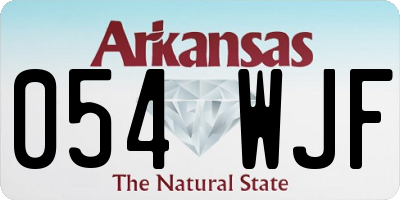 AR license plate 054WJF