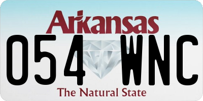 AR license plate 054WNC