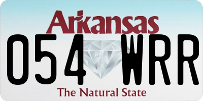 AR license plate 054WRR