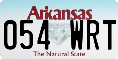 AR license plate 054WRT
