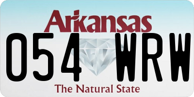 AR license plate 054WRW