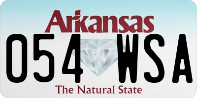 AR license plate 054WSA