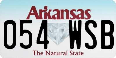 AR license plate 054WSB