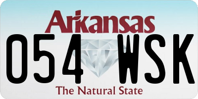 AR license plate 054WSK