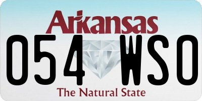 AR license plate 054WSO