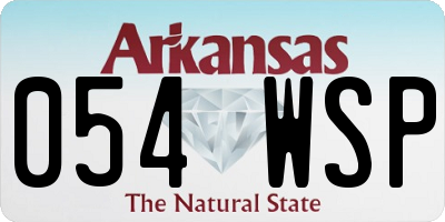 AR license plate 054WSP