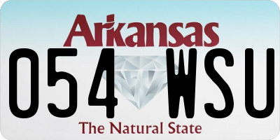 AR license plate 054WSU