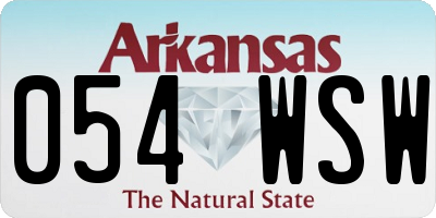 AR license plate 054WSW