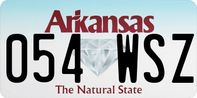 AR license plate 054WSZ