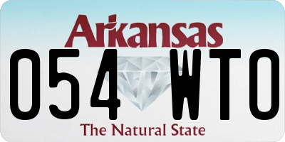 AR license plate 054WTO