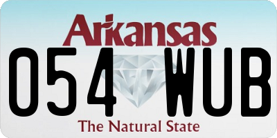 AR license plate 054WUB
