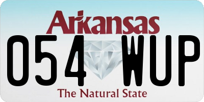 AR license plate 054WUP