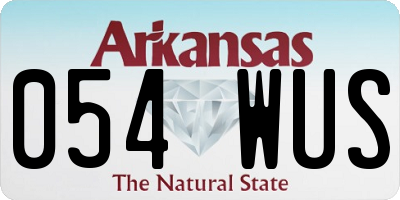 AR license plate 054WUS