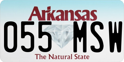 AR license plate 055MSW