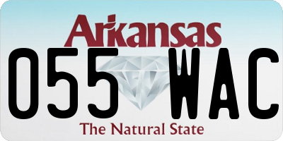 AR license plate 055WAC