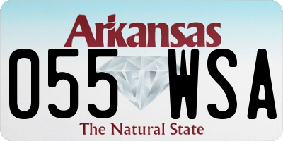 AR license plate 055WSA