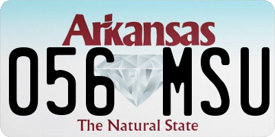 AR license plate 056MSU