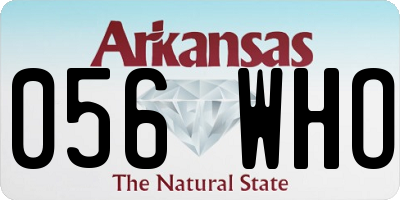AR license plate 056WHO