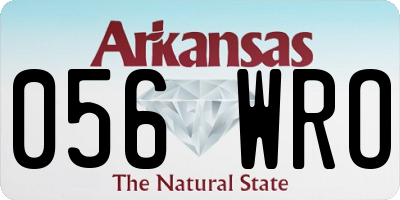 AR license plate 056WRO