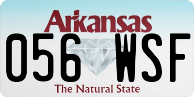 AR license plate 056WSF