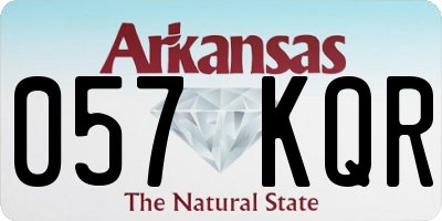 AR license plate 057KQR