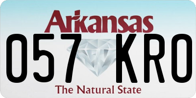 AR license plate 057KRO