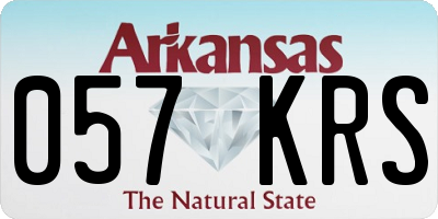 AR license plate 057KRS