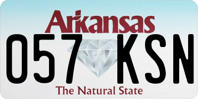 AR license plate 057KSN