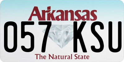 AR license plate 057KSU